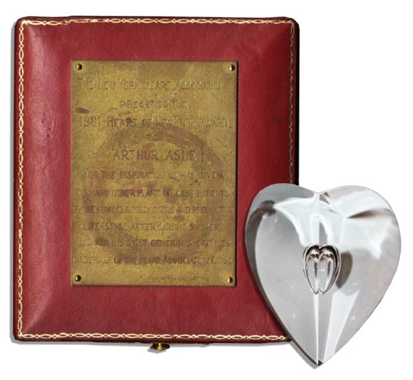 Arthur Ashe's ''Heart of New York'' Award -- Awarded to Tennis Legend Arthur Ashe in 1981, Two Years After Suffering & Recovering From a Heart Attack