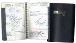 Arthur Ashes Day Planner From 1985 -- The Year He Was Inducted Into The International Tennis Hall of Fame & Also Arrested for Protesting Apartheid in South Africa