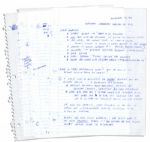 Arthur Ashe Handwritten Outline For a Provocative Speech on AIDS -- Just Months Before His Death -- ...Our...morality tells us...theres something wrong with dispensing condoms and needles...
