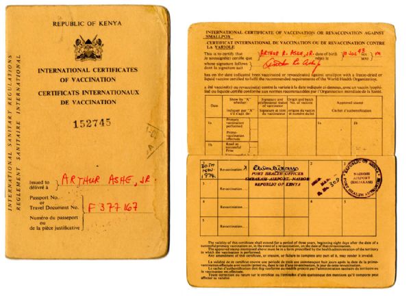 Arthur Ashe Republic of Kenya Vaccination Booklet