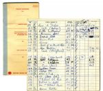 Arthur Ashes 1969-71 Personal Check Ledger