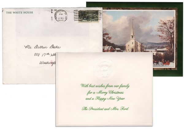 Christmas Card Sent by President Gerald Ford to Arthur Ashe in 1976