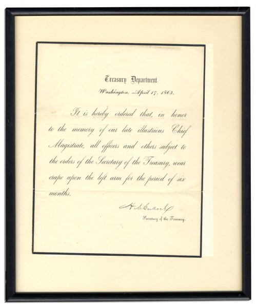 Abraham Lincoln 1864 Document Signed as President -- With a Beautiful, Full Signature