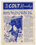 Baltimore Colts 1955 The Colt Roundup -- Volume 1, No. 1 -- 4pp. -- 8.5 x 11 -- Very Good