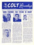 Baltimore Colts Official Publication The Colt Roundup -- Winter 1959, Volume 5 -- 3.5pp -- Edgewear, Else Very Good Condition
