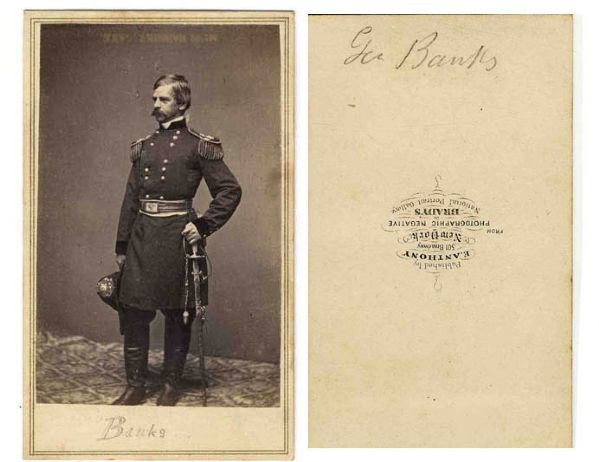 Nathaniel Banks Mathew Brady Civil War CDV -- 2.5'' x 4'' -- Excellent