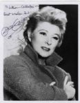 Actress Greer Garson Signed Photo -- 8 x 10 -- Excellent Condition