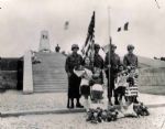 World War II Original 10 x 8 Black and White Glossy Press Photo -- D-Day Dedication at Utah Beach, France
