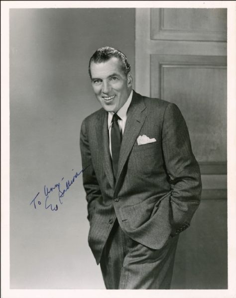 Ed Sullivan 8'' x 10'' Glossy Signed Photo -- Very Good Condition