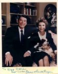 Ronald Reagan 8 x 10 Signed Photo With Additional Inscription & Signature by Nancy -- Near Fine