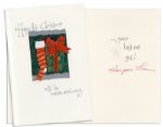 Acclaimed Novelist Harper Lee Signed 2005 Christmas Card -- Signed Harper Lee in Red Ink -- 4.75 x 7.25 -- Near Fine