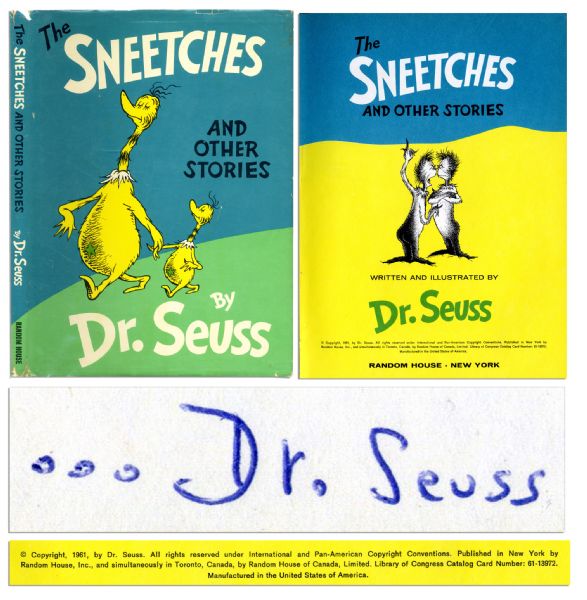 Dr. Seuss Signed ''The Sneetches and Other Stories'' First Edition, First Printing