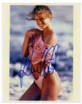 Rachel Hunter Signed Photo -- 8 x 10 Glossy of Rachel at the Beach -- Very Good Condition -- With Wehrmann COA