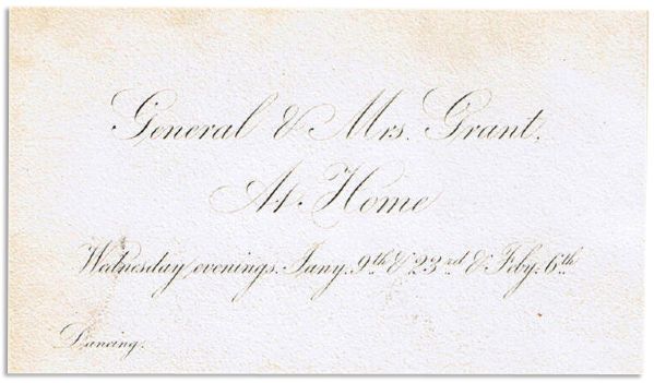 Handwritten Invitation to Dance at the Home of General Ulysses S. Grant