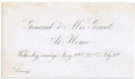 Handwritten Invitation to Dance at the Home of General Ulysses S. Grant