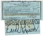 Evel Knievel 1972 Document Signed -- One Month After Serious Injury & as He Planned to Jump Over the Snake River 