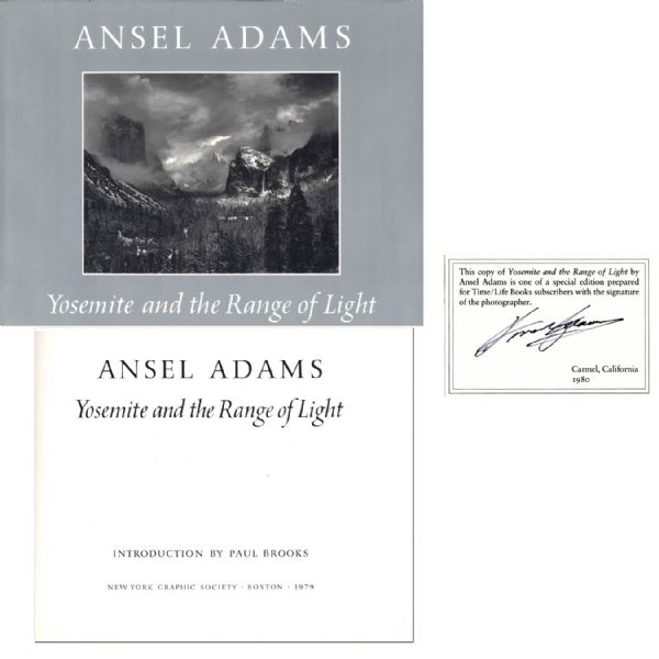 Ansel Adams Signed Copy of His Majestic Work, ''Yosemite and the Range of Light''
