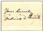 Signature of General Frederick Dent Grant -- Son of President U.S. Grant -- 3.5 x 2.5 -- Signature Smudged, Else Fine
