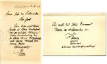 Admiral Eduard von Knorr Handwritten Letter Twice-Signed -- Credited With Establishing Germanys Colonial Empire -- 4.5 x 7
