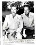 1953 Wire Photo of Lucy & Desi -- 6.75 x 8.75 Glossy -- Caption Describes Interview of Lucy Denying Communist Sympathies