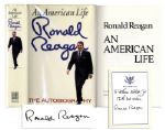 Ronald Reagan Signed & Inscribed Autobiography An American Life
