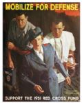 WWII Red Cross Poster -- Mobilize For Defense -- Featuring Norman Rockwell Art -- 1951