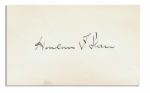 Harlan F. Stone Signature -- Chief Justice of the Supreme Court -- Signed on 5 x 3 Card -- Near Fine