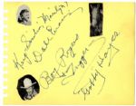 Movie and TV Western Stars Roy Rogers, Dale Evans & Gabby Hayes Sign a 5.5 x 4.5 Album Page -- Trigger Signs, Too! -- Near Fine