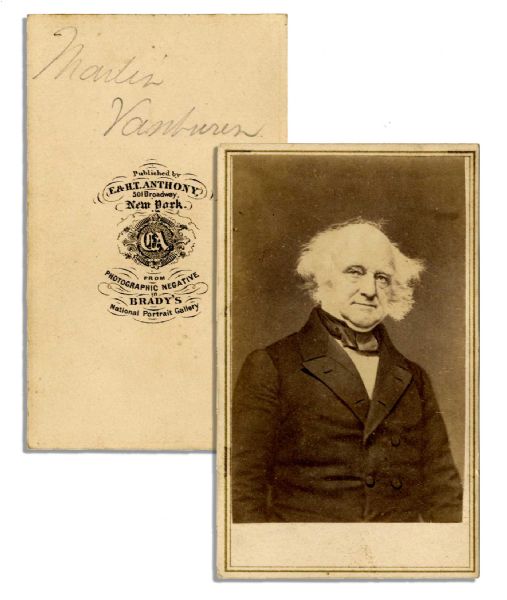 Martin Van Buren CDV -- Well-Known Mathew Brady Image Printed by Anthony