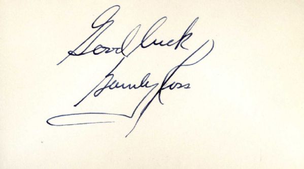 Barney Ross Autograph -- World Champion Boxer -- Near Fine
