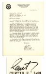 General Curtis Lemay Typed Letter Signed -- ...Our new Sports Car Club at Andrews Air Force Base is shaping up fine...