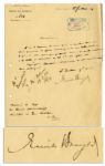 German Egyptologist Emile Brugsch Document Signed -- 1899