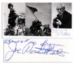 Photographer Joe Rosenthal  Signed Photo -- Best wishes to Ed Brooks from Joe Rosenthal -- 7.5 x 3.75 Glossy With Photo Collage of Rosenthal & His Work -- Very Good