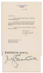 George C. Marshall 1955 TLS -- 7 x 9 -- Near Fine on His Stationery