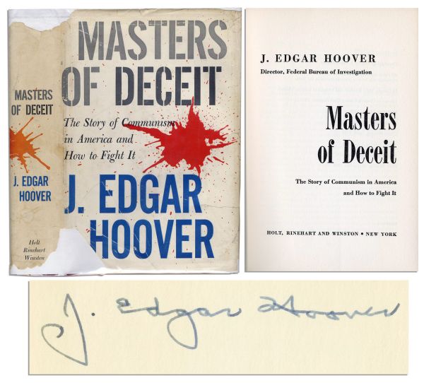 J. Edgar Hoover Signs His ''Masters of Deceit''