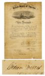 Lincoln-Appointed Secretary of the Navy Gideon Welles Signed Discharge -- ...the war...having been brought to a successful termination...