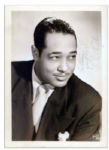 Jazz Great Duke Ellington Signed 5 x 7 Glossy Photo -- To Stan / good luck / Duke Ellington -- Bruno of Hollywood Photo -- Light Toning -- Very Good