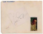 Duke Ellington Signature -- Duke Ellington Signed Slip Affixed to 6 x 5 Album Page -- Jerry Wald Autograph on Verso -- Very Good
