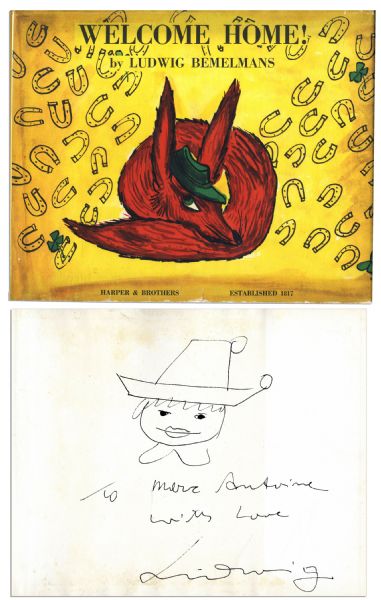 Ludwig Bemelmans ''Welcome Home!'' Signed -- With Sketch of a Young Boy