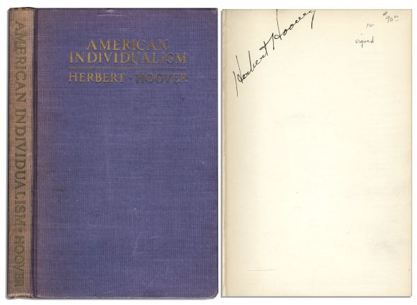 Herbert Hoover Signed Copy of His ''American Individualism''