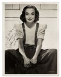 Joan Crawford Signed & Inscribed 10 x 13 Black and White Glossy Photo -- To Helen From Joan Crawford -- Very Good Condition