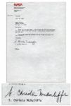 Christa McAuliffe Heartbreaking & Rare Typed Letter Signed -- ...Im excited about my upcoming shuttle flight...