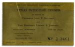 Original Ticket for the JFK Texas Welcome Dinner -- Scheduled the Night of His Assassination

