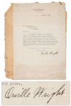 Orville Wright Typed Letter Signed Discussing Aeronautics -- ...I am so strongly of the opinion that soaring flight is possible only in ascending trends of air...