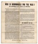 Civil War Broadside Condemning Secession & War -- Quoting Confederate VP Alexander Stephens -- ...for you to attempt to overthrow such a Government as this...is the height of madness...
