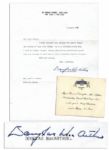 Douglas MacArthur Typed Letter Signed & Christmas Card -- ...I...regret deeply the illness of your fine father. He is a lifelong friend... -- 1963
