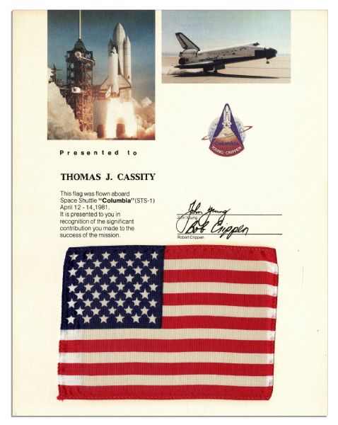 Columbia STS-1 Space Flown United States Flag 