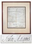 John Adams 1800 Land Grant Signed as President -- Awarding Revolutionary War General William Woodford 2,500 Acres in Ohio