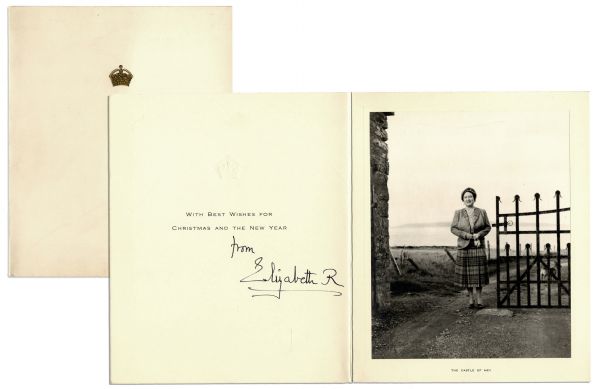 Elizabeth The Queen Mother Signed Christmas Card