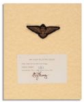 Fleet Admiral Ernest Kings Navy Pilot Wing -- With Signed E.J. King Card by the WWII Legend